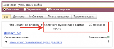 пример запроса с частотностью без кавычек