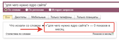 пример запроса в кавычках с нулевой частотностью